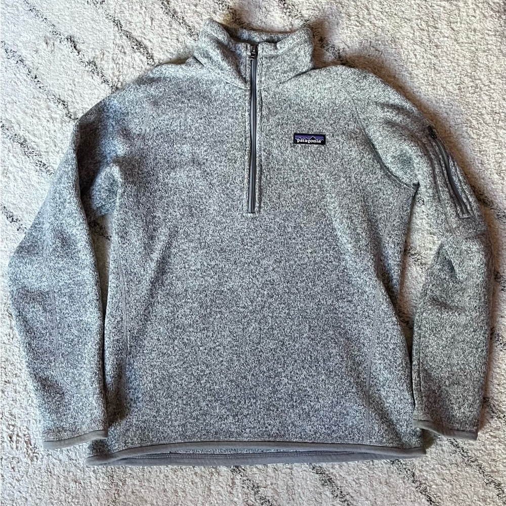 PATAGONIA Better Sweater 1/4 Zip Pullover Fleece Knit Long Sleeve Gray Women's S